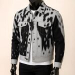 Cowhide Trucker Jacket for Men | Genuine Cow Print Leather - Image 3