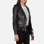 Alice Black Leather Women Biker Jacket