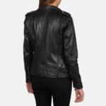 Alice Black Leather Women Biker Jacket