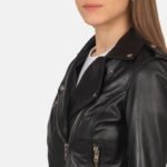 Alice Black Leather Women Biker Jacket