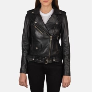 Alice Black Leather Women Biker Jacket