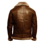 Shearling Leather Jacket for Men | Brown Sheepskin Winter Coat - Image 5