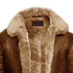 Shearling Leather Jacket for Men | Brown Sheepskin Winter Coat - Image 2
