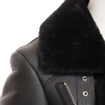 Women's Shearling Biker Jacket | Black Leather Fur Coat - Image 3