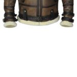Shearling Aviator Jacket for Men | Brown Leather Flight Coat - Image 5