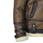 Shearling Aviator Jacket for Men | Brown Leather Flight Coat - Image 4